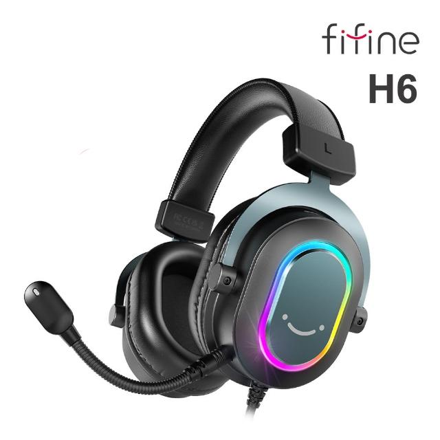 【FIFINE】7.1聲道RGB耳罩式電競耳機(H6)
