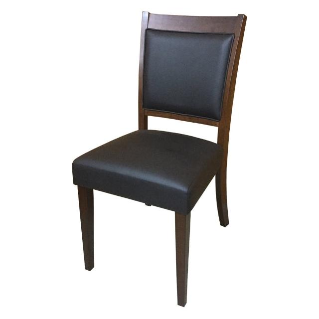 【AS雅司設計】Alison胡桃色皮面實木餐椅-41.5x48x90cm