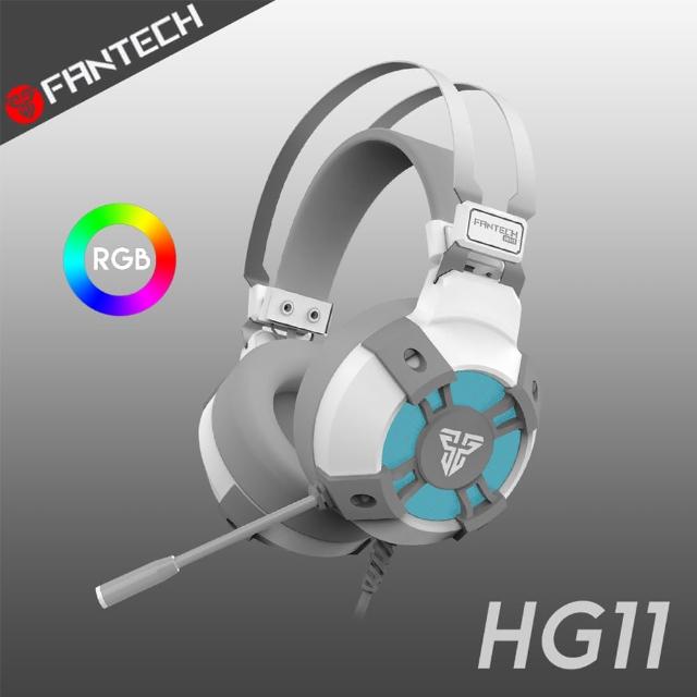 【FANTECH】HG11 7.1環繞立體聲RGB耳罩式電競耳機(白色經典款)