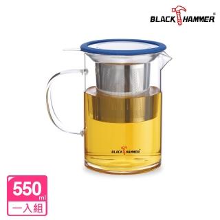 【BLACK HAMMER】不鏽鋼壺嘴濾網玻璃杯-550ml(任選)