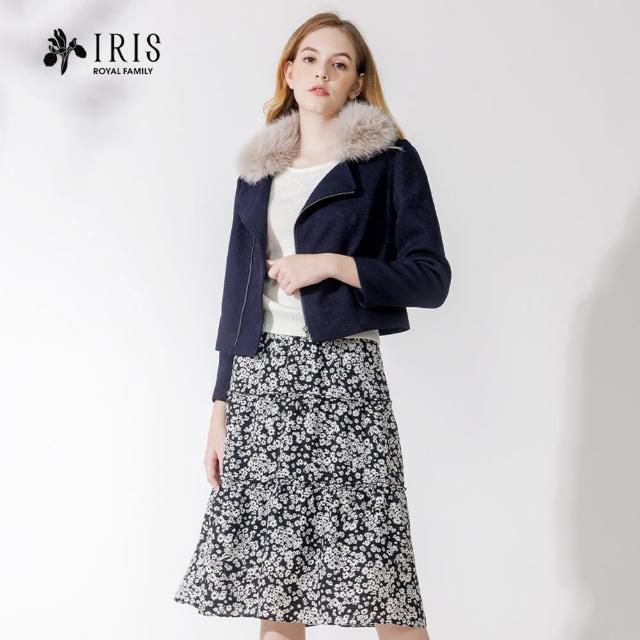 【IRIS 艾莉詩】立體毛領靛藍夾克外套(36521)