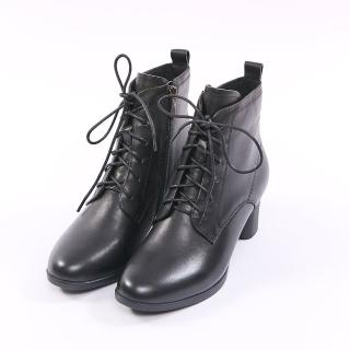 【ee9】經典優雅免綁帶粗跟短靴-黑色-5839840 10(短靴)