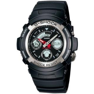 【CASIO 卡西歐】G-SHOCK 極速運動雙顯手錶 新年禮物(AW-590-1A)