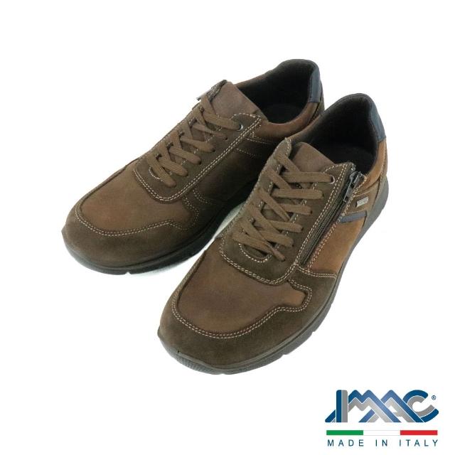 【IMAC】IMAC-TEX防水透氣側拉鍊綁帶休閒鞋 棕色(452578-DBR)