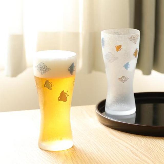 【WUZ 屋子】日本ADERIA 波千鳥對杯2入禮盒組310ml(禮盒/對杯/玻璃杯/水杯/啤酒杯)