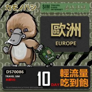 【鴨嘴獸 旅遊網卡】Travel Sim 歐洲10天上網卡 歐洲上網卡(輕量型上網 歐洲網卡 吃到飽網卡)