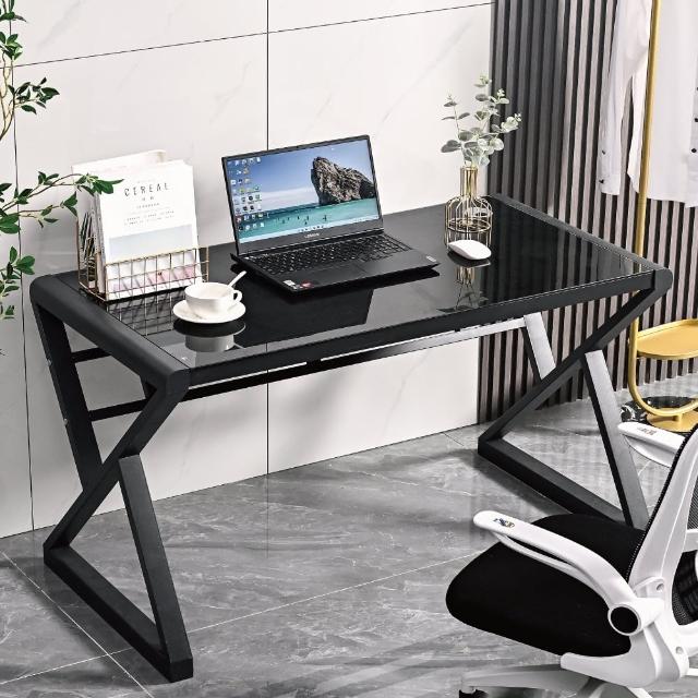 【慢慢家居】科技時尚超穩固鋼化玻璃電腦桌(120cm)