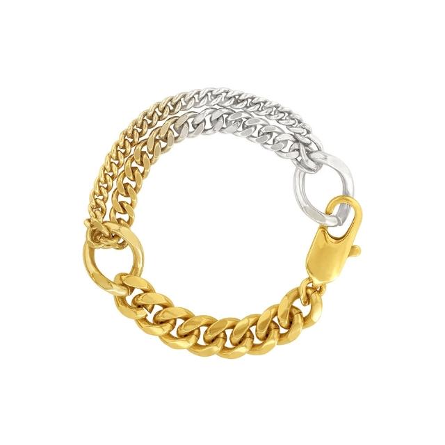 【Olivia Yao Jewellery】漸層設計 雙色鎖鍊手環(OURO)