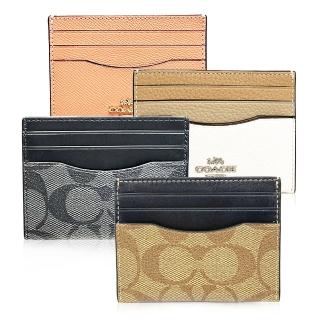 【COACH】LOGO馬車 PVC皮革時尚短夾名片夾票卡夾 交換禮物(多款可選)
