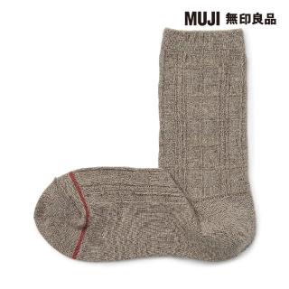 【MUJI 無印良品】女棉混足口柔軟舒適保暖紋樣編織直角襪(共7色)