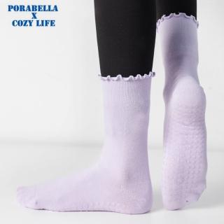 【Porabella】襪子 普拉提襪 運動襪 瑜珈襪 止滑襪 素色瑜珈襪 花邊襪 木耳邊襪 YOGA SOCKS
