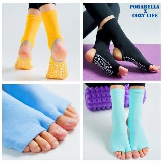 【Porabella】襪子 瑜珈襪 止滑襪 普拉提襪 兩指瑜珈襪 露指瑜珈襪 運動中筒襪 YOGA SOCKS