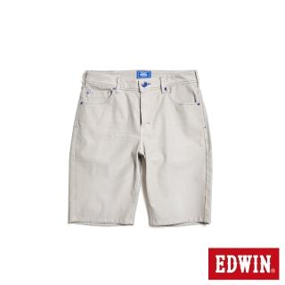 【EDWIN】男裝 EDGE JERSEYS 迦績合身牛仔短褲(淺灰色)