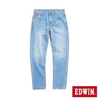 【EDWIN】男裝 紅標 寬版錐形牛仔褲(漂淺藍)