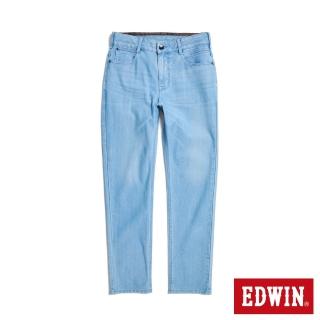 【EDWIN】男裝 JERSEYS 迦績 冰河玉永久涼感中直筒牛仔褲(石洗藍)