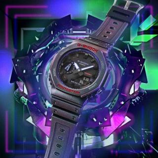 【CASIO 卡西歐】電競虛擬炫光八角形時尚潮流腕錶 45.4mm(GA-2100AH-6A)