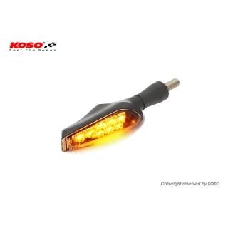 【KOSO】Z1 大無限 LED 方向燈 方向指示燈 車燈(霧黑 / LED：琥珀光 / 燈殼：燻黑殼)