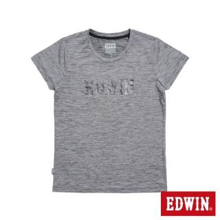 【EDWIN】女裝 涼感系列 大LOGO圓領短袖T恤(麻灰色)
