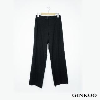 【GINKOO 俊克】後鬆緊直筒西裝褲
