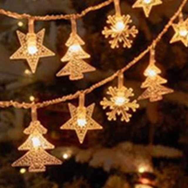 【北熊天空】雪花+聖誕樹+星星 燈串 300cm 佈置燈串聖誕裝飾燈飾(聖誕燈 氣氛燈 串燈 聖誕節 聖誕佈置)