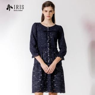 【IRIS 艾莉詩】午夜藍蕾絲洋裝(36674)