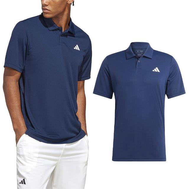 【adidas 愛迪達】Club Polo 男款 藍色 運動 訓練 網球POLO衫 短袖 上衣 HS3279