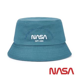 【NASA SPACE】正版授權太空系列 美式街頭風LOGO漁夫帽/NA30007-26(霧藍)