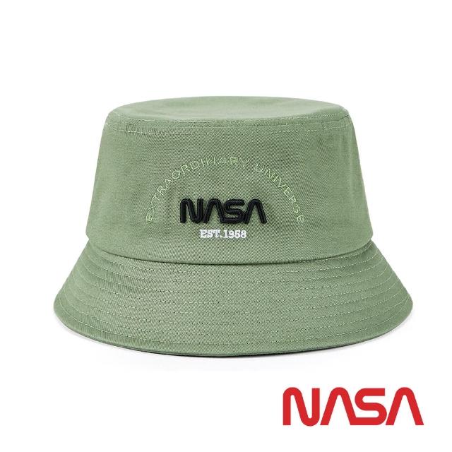 【NASA SPACE】正版授權太空系列 美式街頭風LOGO漁夫帽/NA30007-25(灰綠)