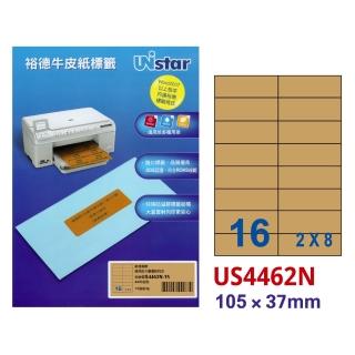 【Unistar 裕德】多功能電腦彩色標籤US4462-16格/15入 牛皮色