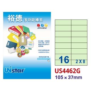 【Unistar 裕德】多功能電腦彩色標籤US4462-16格/15入 粉綠