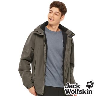 【Jack wolfskin 飛狼】男 經典款防風防潑水保暖外套 內刷毛衝鋒衣(棕)