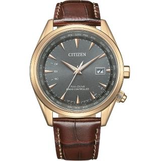 【CITIZEN 星辰】都會紳士光動能電波萬年曆手錶 送行動電源 畢業禮物(CB0273-11H)