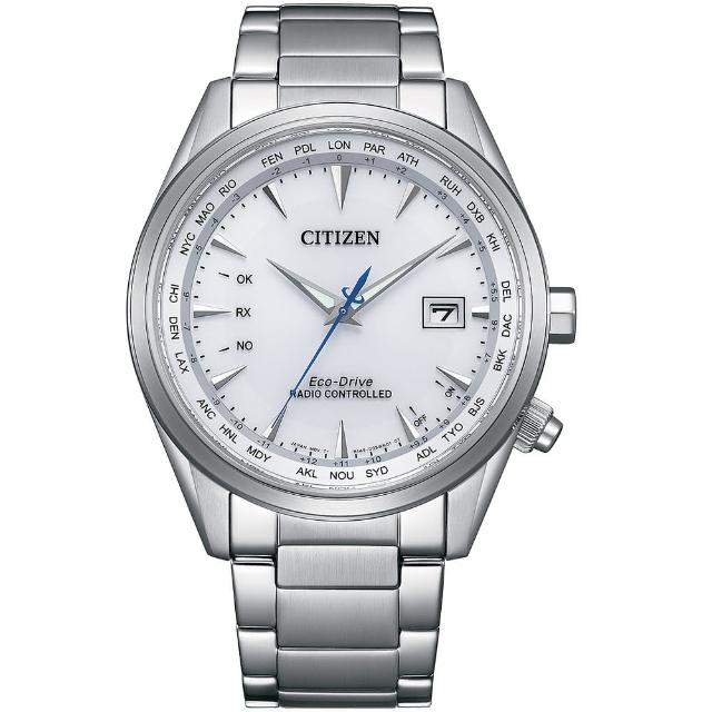 【CITIZEN 星辰】都會型男 光動能電波萬年曆手錶 送行動電源 畢業禮物(CB0270-87A)