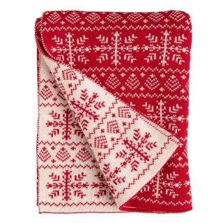 【愛爾蘭Belleek Living】聖誕紅白雪花針織毛毯／披毯(絕版品限量1件)(聖誕禮物 交換禮物)