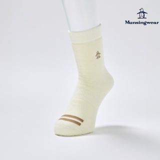 【Munsingwear】企鵝牌 男款白色日本製美麗諾中長羊毛襪 MGSJ0B05