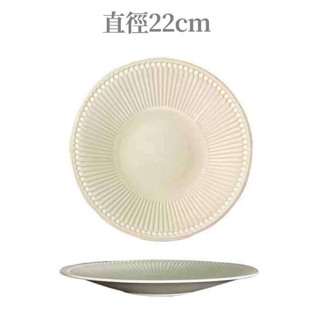 【野思】2入優惠組 寶石條紋系列 22cm餐盤(日本進口 美濃燒)
