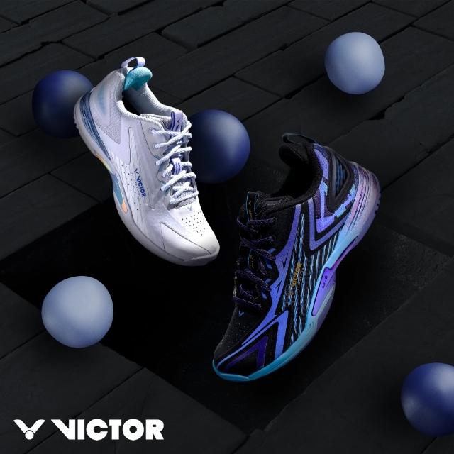 【VICTOR 勝利體育】羽球鞋 羽毛球鞋(A970NitroLite CF/A 黑+夏威夷藍/珠光白)