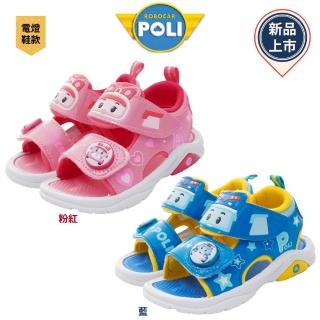 【童鞋520】POLI電燈涼鞋(POKT21103/21106粉/藍-17-19cm)