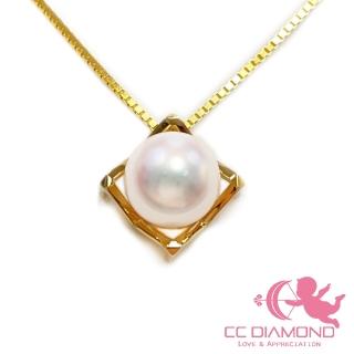 【CC Diamond】日本AKOYA珍珠18K金 字母M 輕珠寶吊墜(7.5-8mm)