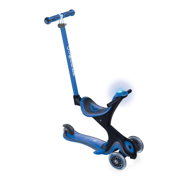 【ToysRUs 玩具反斗城】Globber高樂寶 兒童4合1舒適聲光版多功能滑板車(騎乘玩具 藍)