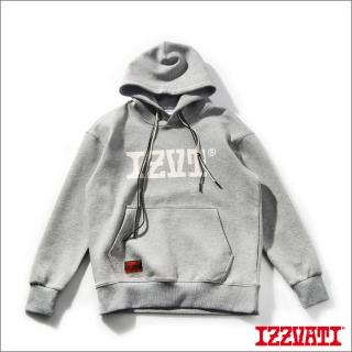 【IZZVATI】皮格紋LOGO帽T-灰(品牌帽T系列)