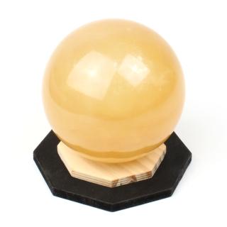 【開運工場】70mm黃冰晶水晶球原木八卦擺飾組
