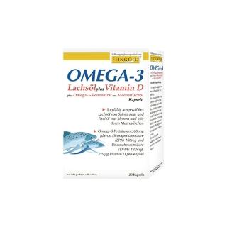 【德國 Natural Fit 活粒適】Omega-3鮭魚油加維生素D軟膠囊20顆(維他命D3增進鈣吸收 EPA有助新陳代謝)