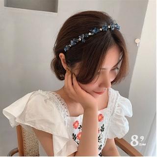 【89 zone】韓國氣質時尚簡約水晶 髮飾 頭飾 飾品 髮飾 髮箍 1 入(不挑款/混色隨機出貨)