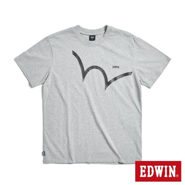 【EDWIN】男裝 溫度變色W LOGO短袖T恤(麻灰色)