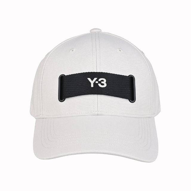 【Y-3 山本耀司】Y-3織帶刺繡白字LOGO素面帆布棒球帽(白)