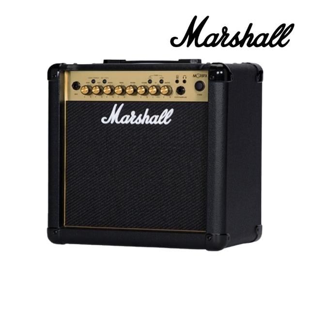 【Marshall】MG15GFX 電吉他音箱／15瓦輸出功率／經典金色面板／四種音色模式／(原廠公司貨 品質保證)
