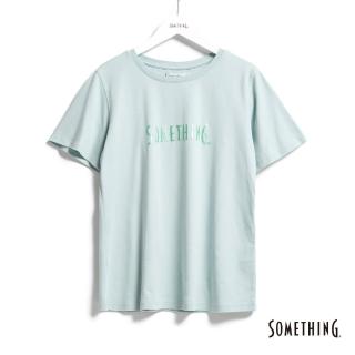 【SOMETHING】女裝 基本LOGO短袖T恤(淺綠色)
