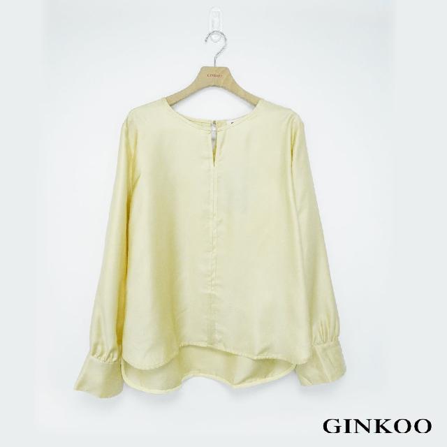 【GINKOO 俊克】珍珠釦長袖上衣