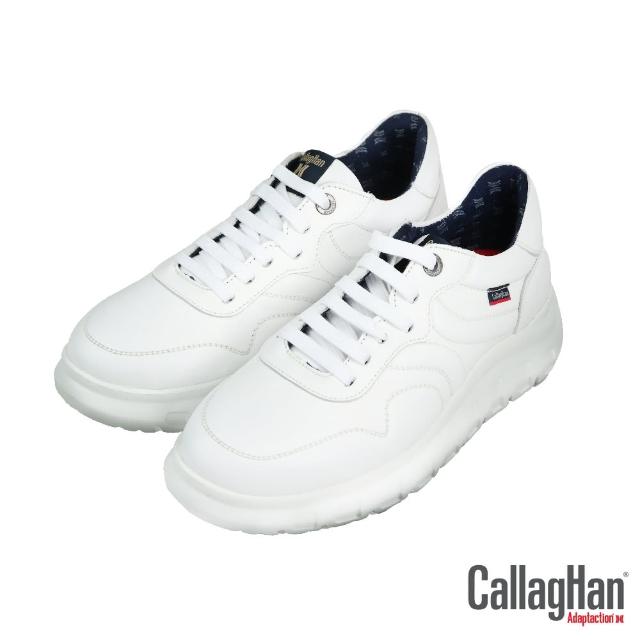 【CallagHan】西班牙輕量舒適透氣綁帶休閒鞋 白色(55340-WH)